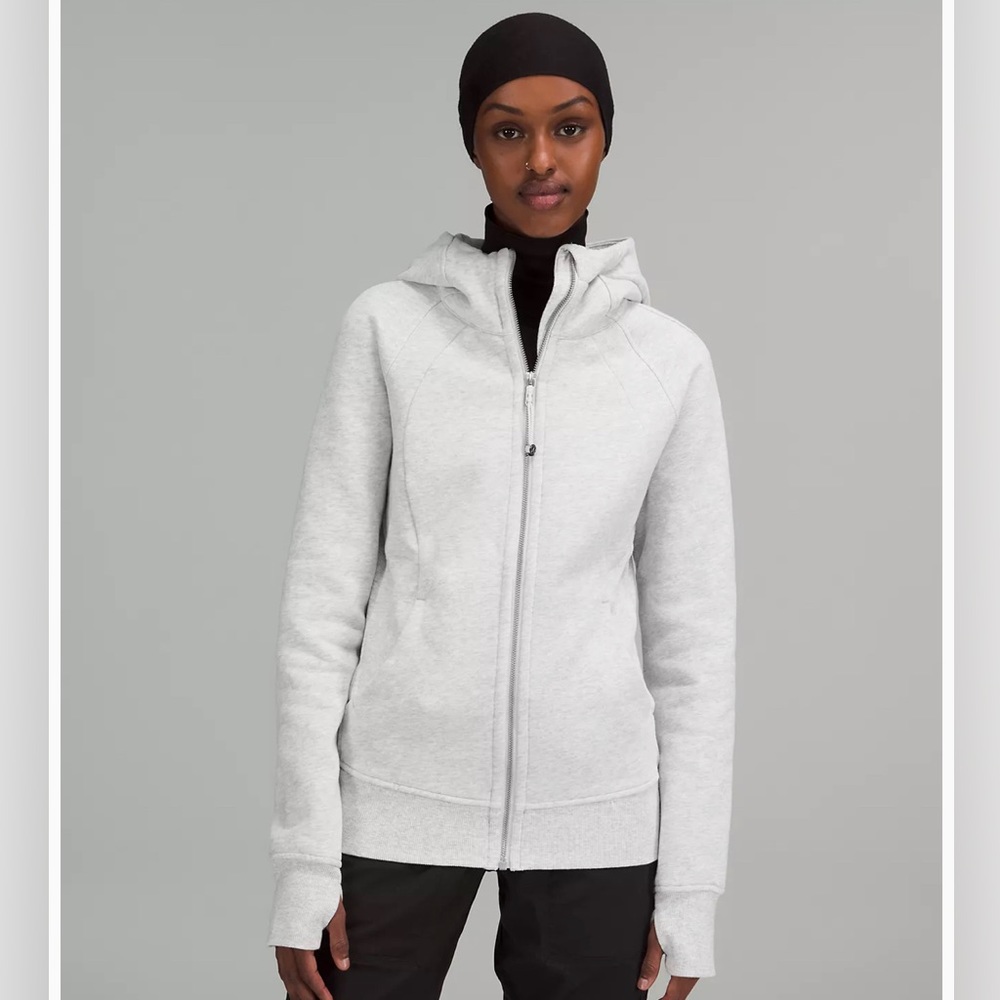 New with tags NWT light grey Lululemon Scuba Hoodie Zip Up Size 4